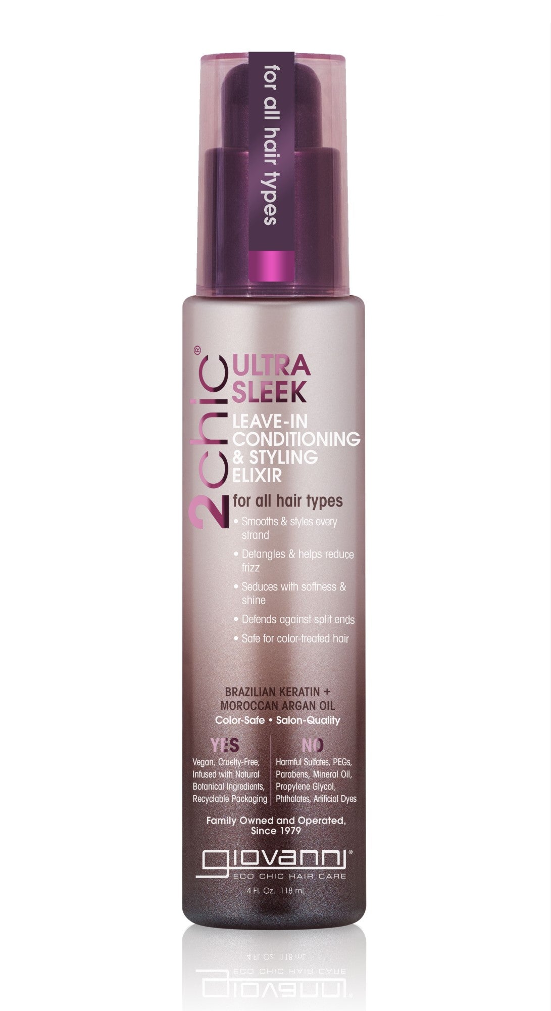 2chic® ULTRA-SLEEK KERATIN & ARGAIN OIL LEAVE-IN CONDITIONING & STYLING ELIXIR